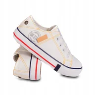 Buty dla dziewczynek - BIG STAR DD374130 białe trampki dziecięce gumy ściągające r. 28 - miniaturka - grafika 1