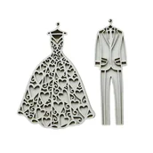 Scrapbooking - Tekturka suknia i garnitur z tłem - Kreatywna Pracownia - miniaturka - grafika 1