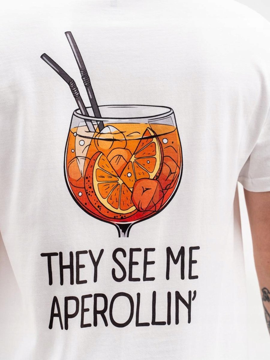 T-SHIRT 100% BAWEŁNA KOSZULKA MĘSKA APEROL MyStars Aperoll DRINKI BIAŁA XXL