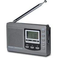 Radia - Pełnopasmowe radio AM/FM/SW DSP, głośniki stereo, ekran LCD, budzik, timer, wyłącznik czasowy, radio przenośne (szare) - miniaturka - grafika 1