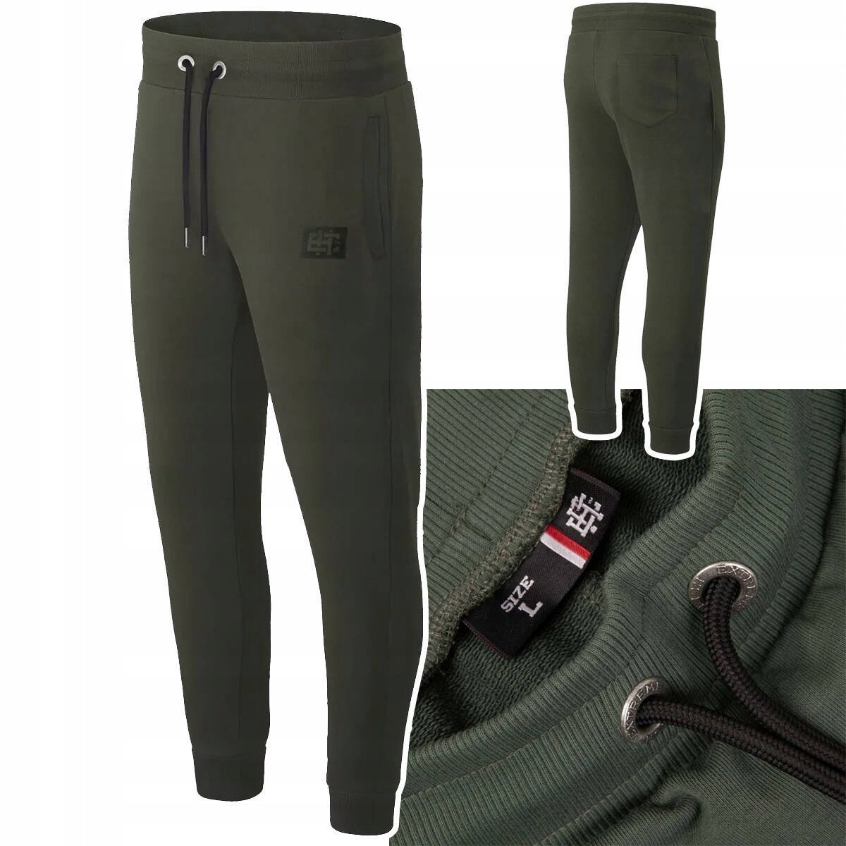 Spodnie dresowe bawełniane męskie Extreme Hobby Block Khaki r. XXXL