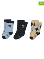 Skarpetki dla dzieci - Steiff Skarpety (3 pary) w kolorze granatowo-beżowym - miniaturka - grafika 1