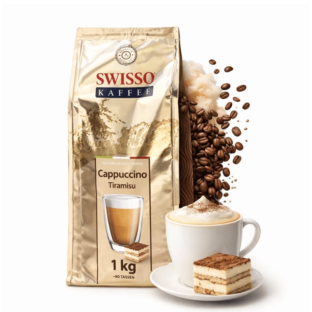 Kawa Cappuccino Tiramisu smak włoskiego deseru Swisso Kaffee 1kg