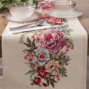 Bieżnik obrus dekoracyjny gobelin GRIA 40x100 Eurofirany czerwony letnie kwiaty - Obrusy i serwetki Bieżnik obrus dekoracyjny gobelin GRIA 40x100 Eurofirany czerwony letnie kwiaty - Obrusy i serwetki - miniaturka - grafika 1