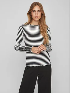 Vila Bluzka Thessa 14084649 Czarny Regular Fit - Bluzki damskie - miniaturka - grafika 1
