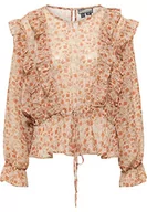 Bluzki damskie - DreiMaster Vintage Damska bluzka z długim rękawem, Beżowy, wielokolorowy., XS - miniaturka - grafika 1