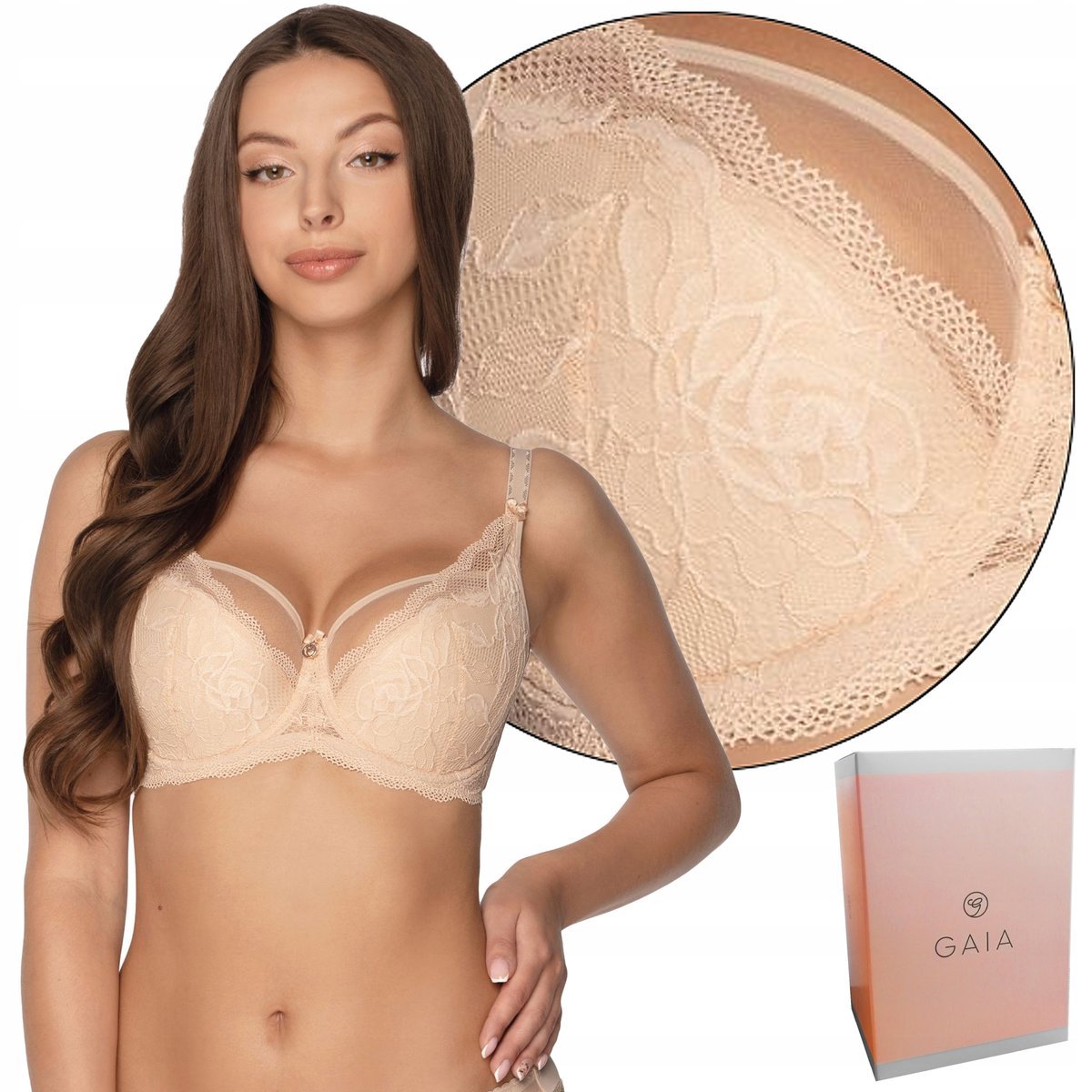 Biustonosz Semi-Soft Gaia 931 Veronika Beżowy, 85G
