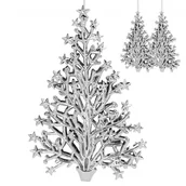 Bombki - Zawieszki choinkowe 2 szt. choinka srebrna - miniaturka - grafika 1