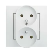 Wyłączniki światła i elektryczne - LEDart ELEKTRO - PLAST podwójne 2 x 2P + Z CARLA biały ELEKTRO - PLAST - miniaturka - grafika 1