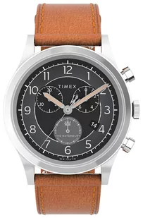 Zegarek Zegarek Timex TW2V73900 Waterbury Traditional Chronograph 42mm Leather Strap - Zegarki męskie - miniaturka - grafika 1