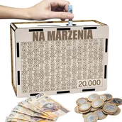 Skarbonki - Skarbonka Wykreślana Prezent Cel 20000 Personalizacja Biała na Marzenia - miniaturka - grafika 1