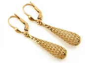 Kolczyki - Złote kolczyki długie ażurowe maczugi - miniaturka - grafika 1