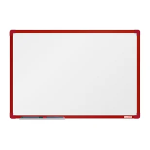 boardOK Biała magnetyczna tablica boardOK, 90 x 60 cm, czerwona rama VOK060090-1300 - Tablice i flipcharty - miniaturka - grafika 1