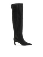 Kozaki damskie - Czarne muszkieterki z noskiem w szpic - miniaturka - grafika 1