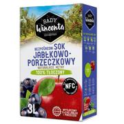 Soki i napoje niegazowane - Sady Wincenta Sady Wincenta Sok 100% jabłkowo-porzeczkowy naturalnie mętny tłoczony NFC 3 l - miniaturka - grafika 1