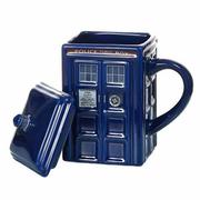 Herbata - Le Contente Doctor Who Tardis Kubek Kawa Herbata Filiżanka Police Box Ceramiczny kubek z pokrywką Pokrowiec prezent urodzinowy - miniaturka - grafika 1