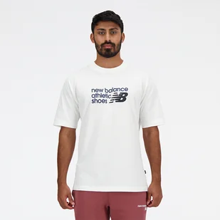 Koszulka męska New Balance MT41524WT  biała - Koszulki męskie - miniaturka - grafika 1