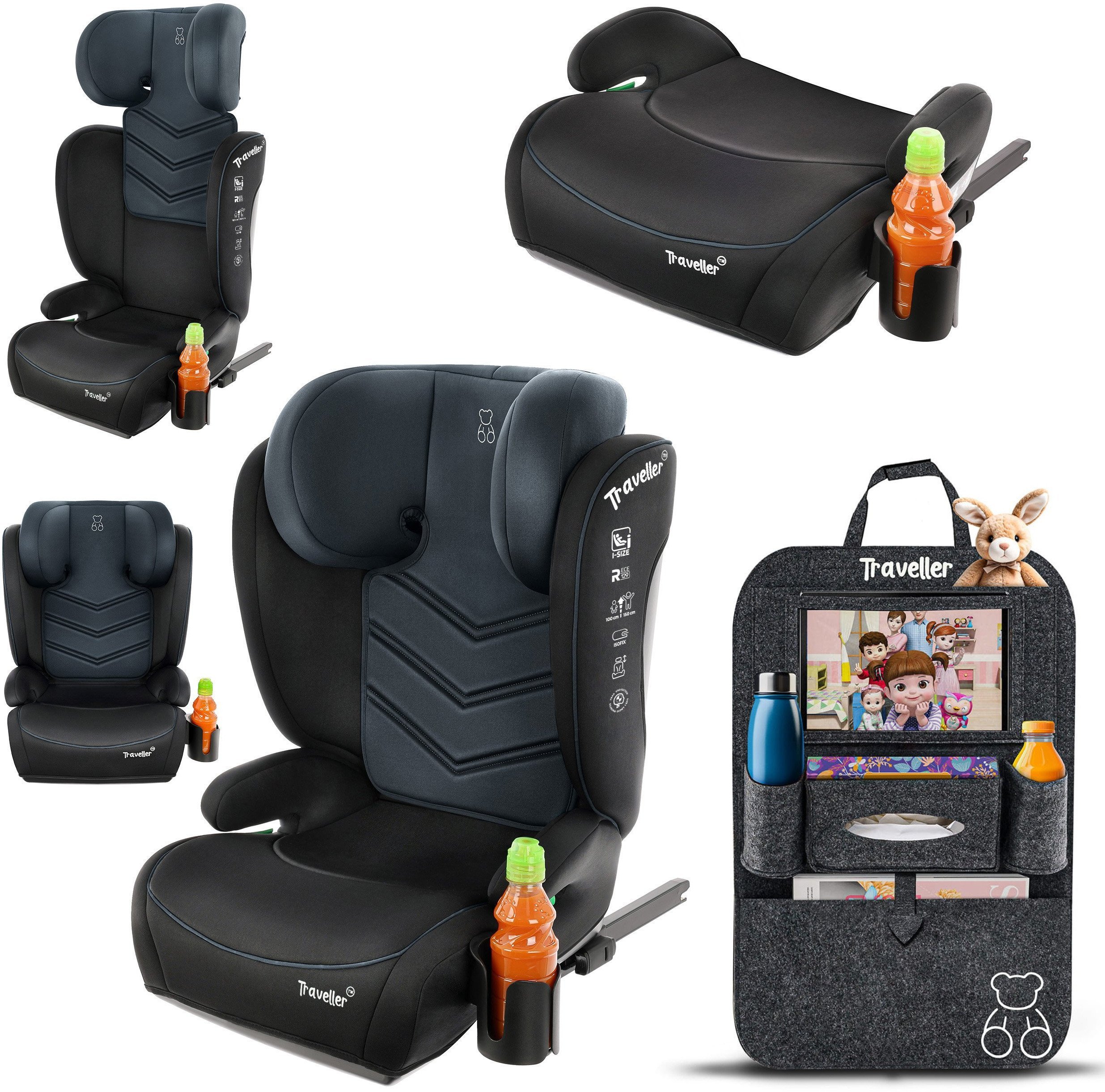 FOTELIK SAMOCHODOWY TRAVELLER KK ISOFIX R129 CZARNO-STALOWY