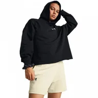 Bluzy damskie - Damska bluza dresowa nierozpinana z kapturem Under Armour UA Rival Terry OS Hoodie - czarna - miniaturka - grafika 1