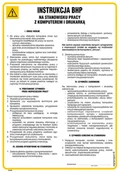 Instrukcje stanowiskowe BHP - IAA05 INSTRUKCJA POSTĘPOWANIA NA STANOWISKU PRACY Z KOMPUTEREM I DRUKARKĄ, PN - PŁYTA PCV 1MM; (245X350MM) - miniaturka - grafika 1