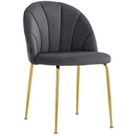 Krzesła - Krzesło Glamour C-905 szare, złote nogi - miniaturka - grafika 1