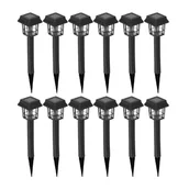 Lampy ogrodowe - Zestaw 12 szt. dekoracyjna lampa wbijana ELEN do ogrodu ZASILANA SOLARNIE - miniaturka - grafika 1