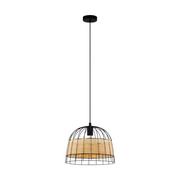 Lampy sufitowe - Eglo 43311 ANWICK oprawa wisząca stal czarny rattan naturalny VINTAGE 43311 - miniaturka - grafika 1