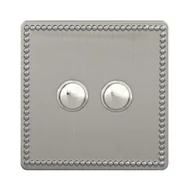 Wyłączniki światła i elektryczne - VARILIGHT OLD Włącznik podwójny JUBILEE  stal szlifowana  VARILIGHT OLD - miniaturka - grafika 1