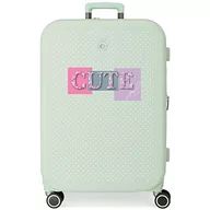 Walizki - Enso Cute Girl Średniej walizka Zielony 48x70x28 cms Twarde mocowanie ABS Wbudowany 79l 4,32 kg 4 koła, Zielony, Maleta mediana, średnia walizka - miniaturka - grafika 1