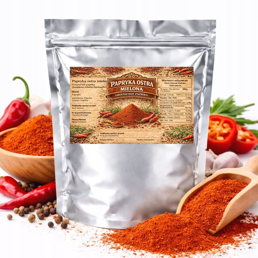Papryka Ostra A40 Mielona - naturalna 100% PREMIUM, wyrazisty smak 200g