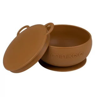 MINIKOIOI MINIKOIOI Miseczka silikonowa z pokrywką WOODY BROWN kidyb2b.pl-2568-0 - Miseczki i talerzyki dla dzieci - miniaturka - grafika 1