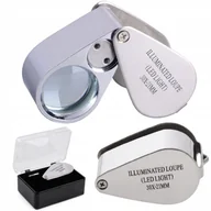 Mikroskopy i lupy - Lupa Kieszonkowa Jubilerska Składana 2Led 30X 21Mm - miniaturka - grafika 1