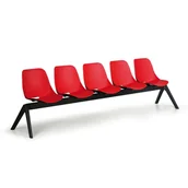 Inne meble biurowe - B2B Partner Plastikowa ławka do poczekalni MONOSHELL, 5-miejscowa, czerwona 300580 - miniaturka - grafika 1