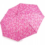 Parasole - Parasol Składany Automatyczny XL Parasolka Damska Pokrowiec Kwiaty Różowa - miniaturka - grafika 1