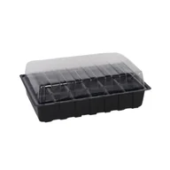 Pozostałe akcesoria do uprawy roślin - Miniszklarenka 18 doniczek 36 x 22 cm czarny - miniaturka - grafika 1