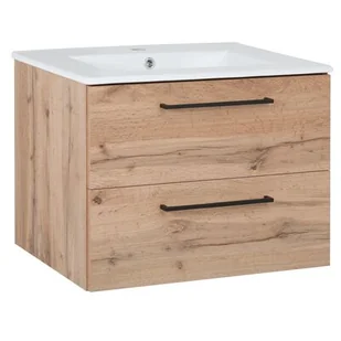 Szafka wisząca Soria z umywalką 60 cm dąb wotan - Szafki łazienkowe - miniaturka - grafika 1