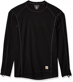 Koszulki męskie - Carhartt Męska Base Force Midweight Classic Crew Layer Top, Czarny, XXL Długi - grafika 1