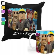 Gadżety dla niej i dla niego - ZESTAW KUBEK + PODUSZKA Z POSZEWKĄ- PREZENT DLA FANA GRY ROBLOX+ IMIĘ - miniaturka - grafika 1