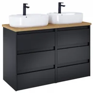 Szafki łazienkowe - ROCA A852046532 ALPINE zestaw meblowy z blatem 3 szufladowy 120 Czarny Mat - miniaturka - grafika 1
