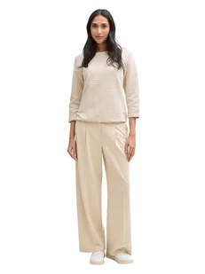 Tom Tailor Koszulka w kolorze beżowo-białym - Koszulki i topy damskie - miniaturka - grafika 1