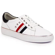 Półbuty damskie - Półbuty skórzane damskie tenisówki białe Vinceza - miniaturka - grafika 1