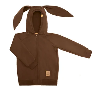 Bluza z uszami królika - brązowa - Bluzy i sweterki niemowlęce - miniaturka - grafika 1