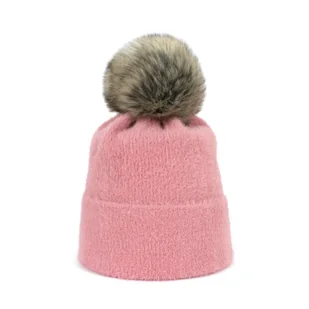 Czapka Soft Fluff Różowa - Czapki damskie - miniaturka - grafika 1