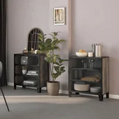 Szafy - Vidaxl Szafki, 2 Szt., Szare, 72X36X82 Cm, Metal I Mdf - miniaturka - grafika 1