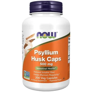 ﻿NOW Foods - Babka Płesznik, Psyllium Husk, 500mg, 200 kapsułek - Suplementy naturalne - miniaturka - grafika 2