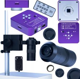 Mikroskop Rosfix MIKROSKOP CYFROWY PROFESJONALNY PUPPIS PINK PRO HDMI USB SD 51MP ZESTAW 3W1 - Mikroskopy i lupy - miniaturka - grafika 1