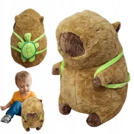 Maskotki i pluszaki - Kapibara z Plecakiem Pluszowym Żółwiem MASKOTKA PRZYTULANKA PLUSZAK 35 cm - miniaturka - grafika 1