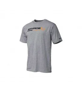 T-Shirty Savage Gear Signature Logo Grey Melange M - Koszulki sportowe męskie - miniaturka - grafika 1