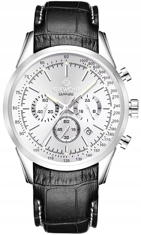 Zegarek Giewont Zegarek Męski Giewont Chronograph Sapphire Srebrny GW7650-A1