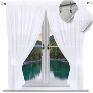 Firany - Firana gotowa prosta 170x400 firany gładkie łapacz firanki woal klasyczne - miniaturka - grafika 1